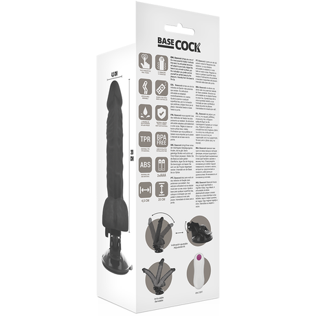 Basecock - Artikulierbarer Vibrator mit Fernbedienung Schwarz 20 cm-x-4.5 cm