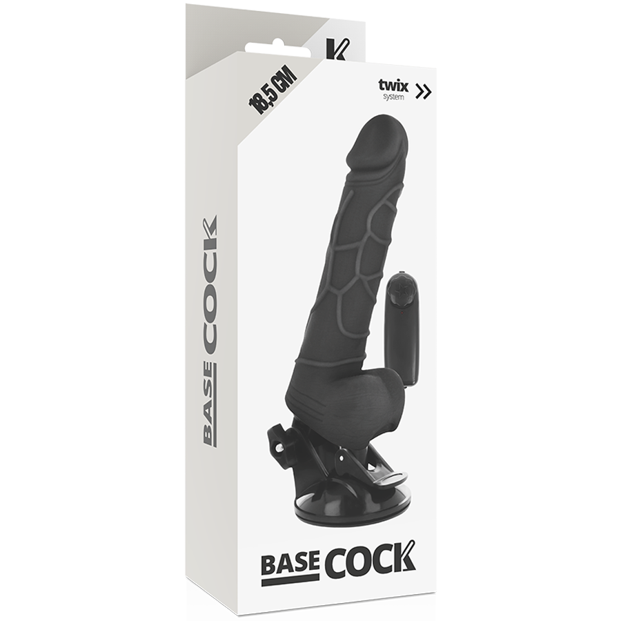 Basecock - Realistischer Vibrator mit Fernbedienung Schwarz 18.5 cm-x-4 cm