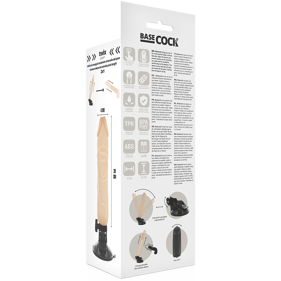 Basecock - Realistischer Vibrator mit Fernbedienung Natürlicher 20 cm-x-4 cm
