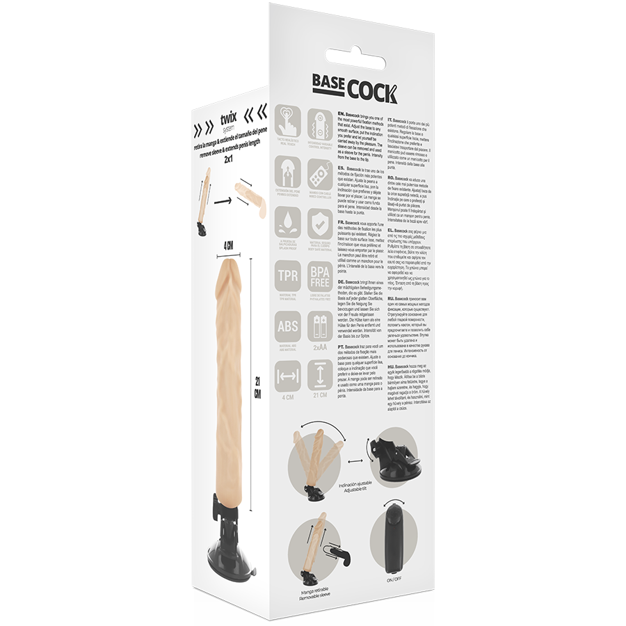 Basecock - Realistischer Vibrator mit Fernbedienung Natürlicher 21 cm-x-4 cm