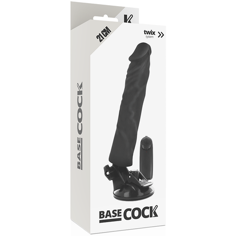 Basecock - Realistischer Vibrator mit Fernbedienung Schwarz 21 cm-x-4 cm
