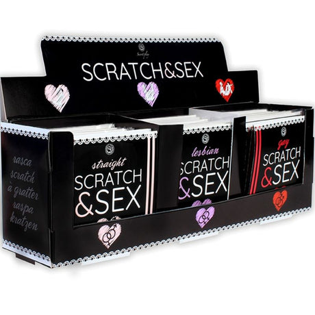 Erotik-Spiel Secretplay Display + Postures Scratch & Sex (Es/en/Fr/Pt/de) 12 St.