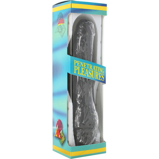 Seven Creations - Vinyl P-Form Vibrator Schwarz Penis 20 cm
