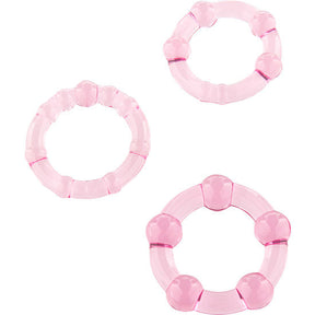Seven Creations - Set aus Drei Rosa Penisringen
