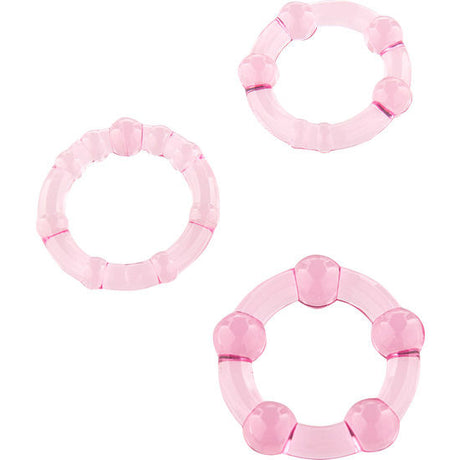 Seven Creations - Set aus Drei Rosa Penisringen