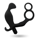Addicted Toys - Analplug mit Doppeltem Penisring und Hoden Schwarz