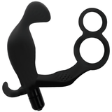 Addicted Toys - Analplug mit Doppeltem Penisring und Hoden Schwarz