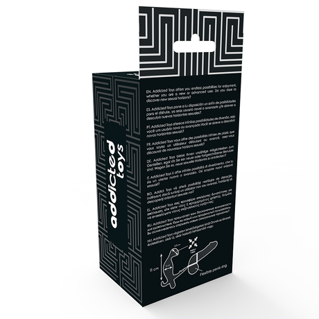 Addicted Toys - Analplug mit Doppeltem Penisring und Hoden Schwarz