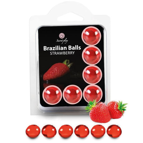 Gleitgel Set 6 Brasilianische Kugeln Erdbeere