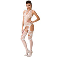 Passion - Woman Bs053 Weisser Bodystocking, Eine Grösse