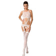 Passion - Woman Bs047 Weisser Bodystocking, Eine Grösse