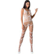 Passion - Woman Bs058 Weisser Bodystocking, Eine Grösse