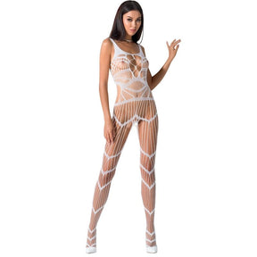 Passion - Woman Bs058 Weisser Bodystocking, Eine Grösse
