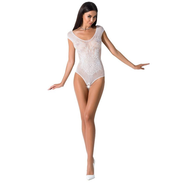 Passion - Woman Bs064 Weisser Bodystocking, Eine Grösse