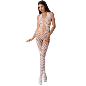 Passion - Woman Bs065 Weisser Bodystocking, Eine Grösse