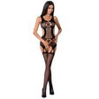 Bodystocking Woman Bs066 Schwarzer Bodystocking Eine
