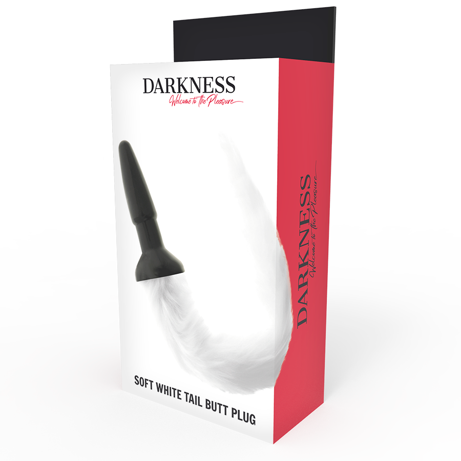 Darkness - Silikon-Analsplug mit Weißem Schwanz