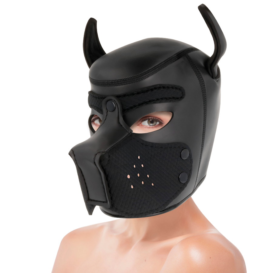 Darkness - Neopren-Hundemaske mit Abnehmbarer Maule L