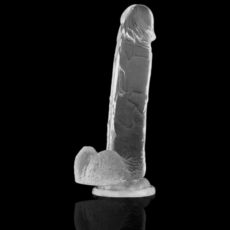 Realistischer Dildo Klarer Hahn mit Eier -x 22 x 4,6 cm.6