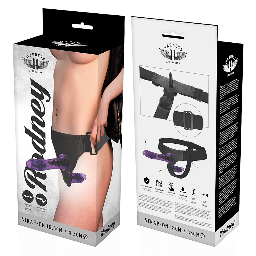 Harness Attraction - Rodney Double Penetraci N Vibrator 18 cm-x-3.5 cm