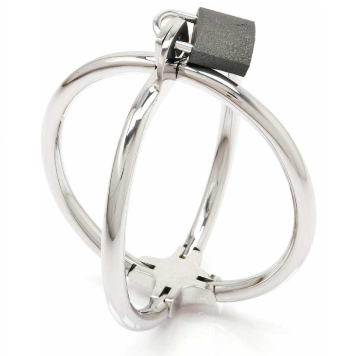 Metal Hard - Criss-Cross-Handschellen aus Edelstahl