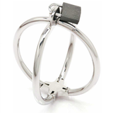 Metal Hard - Criss-Cross-Handschellen aus Edelstahl