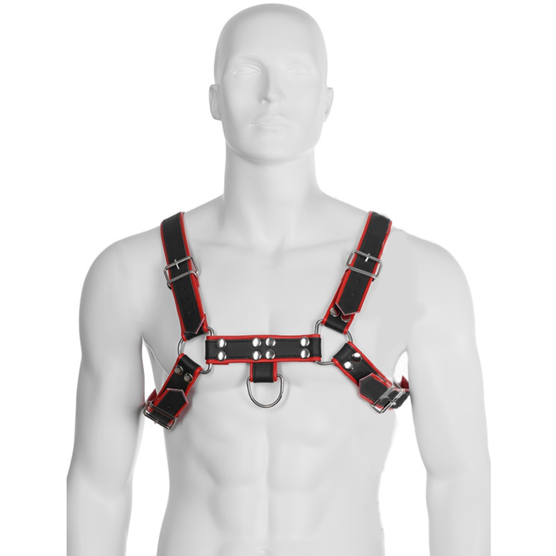 Leather Body - Kettenharness Iii Schwarz/Rot