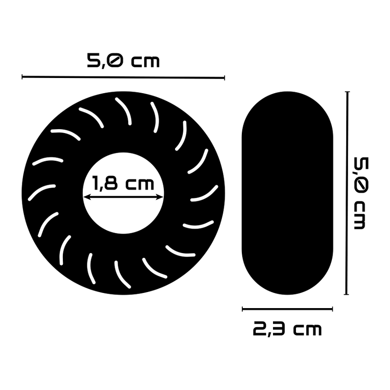 Powering - Super Flexibler und Widerstandsfähiger Penisring 5 cm Pr08 Schwarz