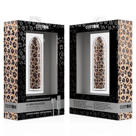 Vibrator Rechargeable Bullet Leopard 10 Intensities 6,25 x 2 cm.3