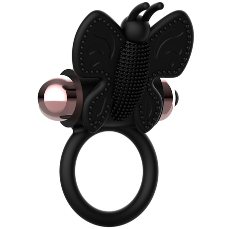 Coquette Chic Desire - Cockring Schmetterling mit Vibrator Schwarz/ Gold