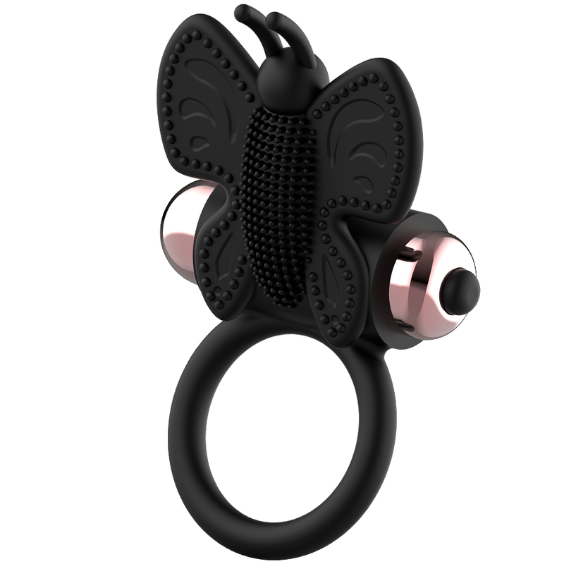 Coquette Chic Desire - Cockring Schmetterling mit Vibrator Schwarz/ Gold