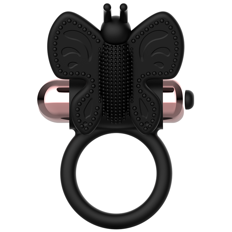 Coquette Chic Desire - Cockring Schmetterling mit Vibrator Schwarz/ Gold