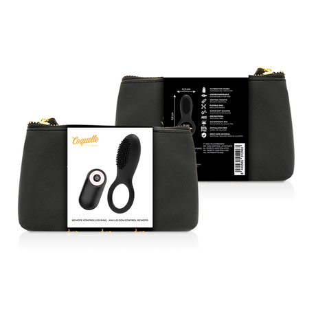 Coquette Chic Desire - Cockring Fernbedienung Wiederaufladbar Schwarz/Gold