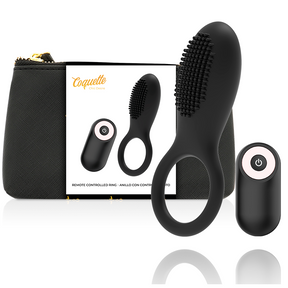 Coquette Chic Desire - Cockring Fernbedienung Wiederaufladbar Schwarz/Gold