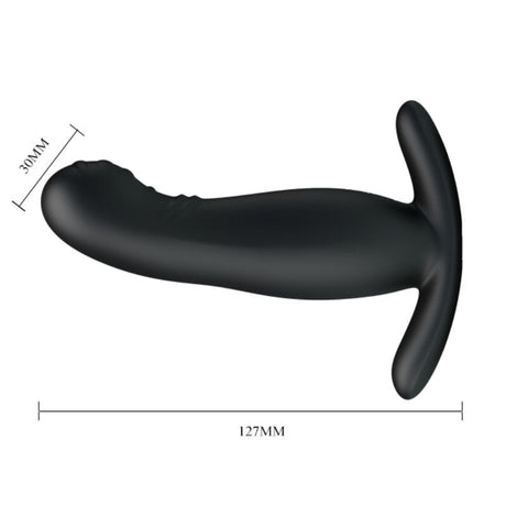 Analplug Wiederaufladbares Schwarzes Prostatamassager 12,7 x 2,8 cm.3