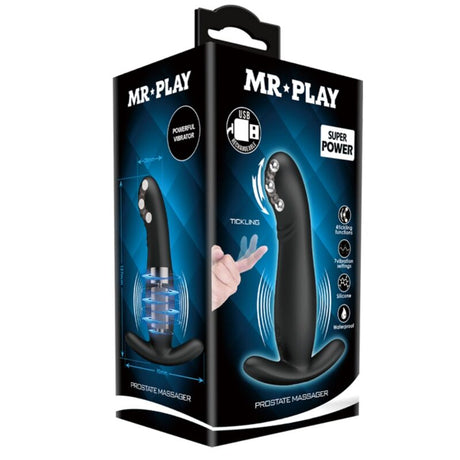 Analplug Wiederaufladbares Schwarzes Prostatamassager 12,7 x 2,8 cm.8