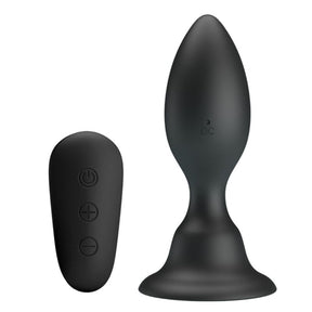 Mr Play - Analstecker mit Vibration, Schwarze Fernbedienung