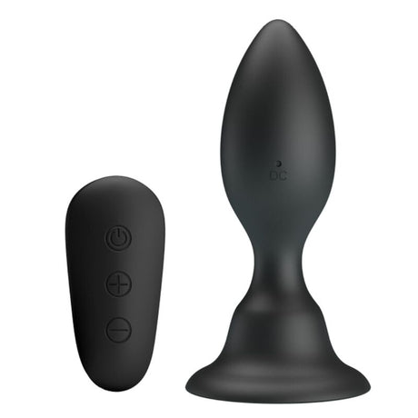 Mr Play - Analstecker mit Vibration, Schwarze Fernbedienung