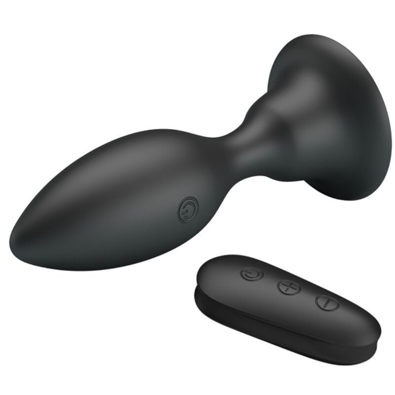 Mr Play - Analstecker mit Vibration, Schwarze Fernbedienung