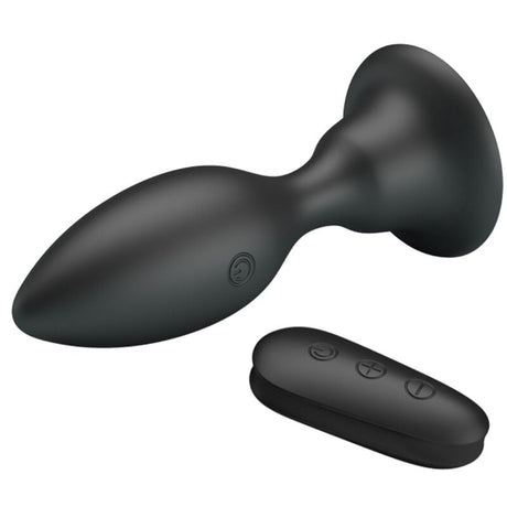 Mr Play - Analstecker mit Vibration, Schwarze Fernbedienung