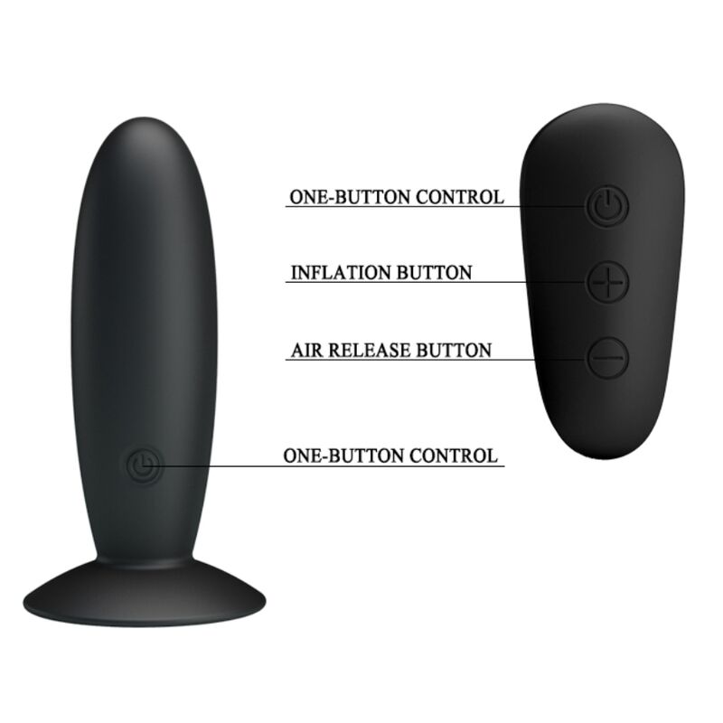 Mr Play - Analstecker mit Vibration, Schwarze Fernbedienung