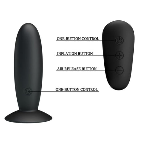 Mr Play - Analstecker mit Vibration, Schwarze Fernbedienung