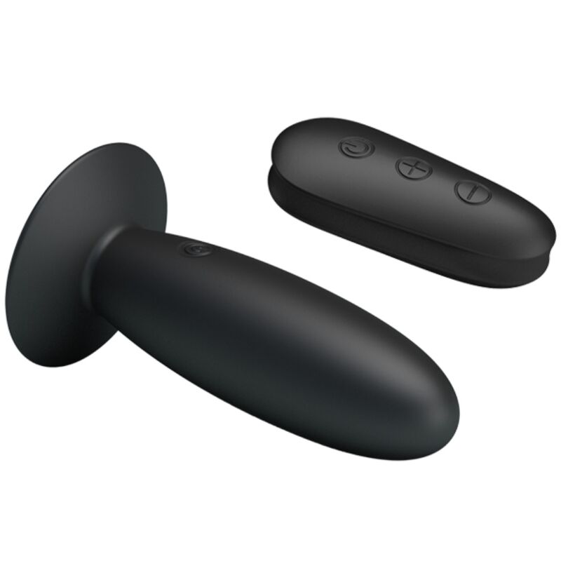 Mr Play - Analstecker mit Vibration, Schwarze Fernbedienung