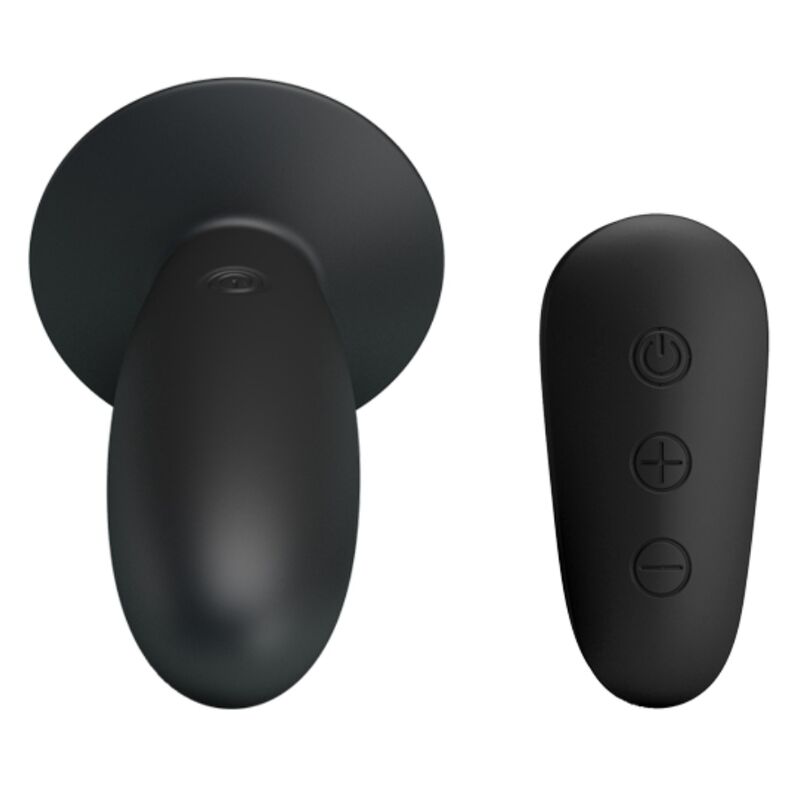 Mr Play - Analstecker mit Vibration, Schwarze Fernbedienung