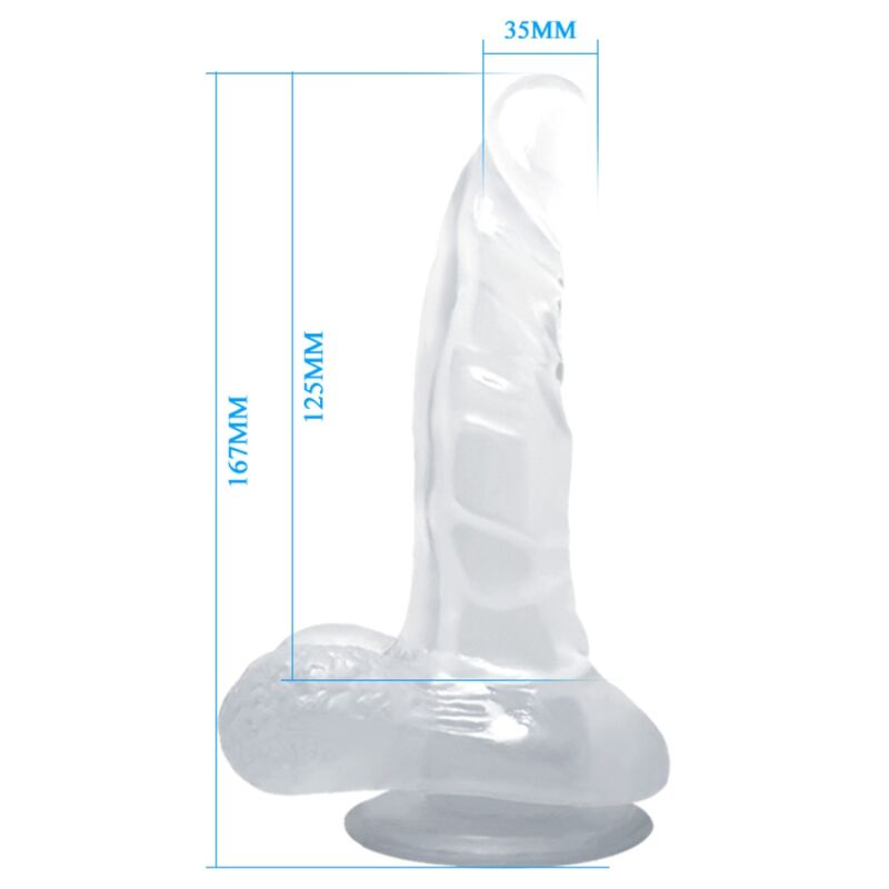 Baile - Realistischer Dildo mit Saugnapf und Hoden 16.7 cm Transparent