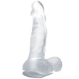 Realistischer Dildo mit Saugnapf und Hoden Transparent 12,5 x 3,5 cm