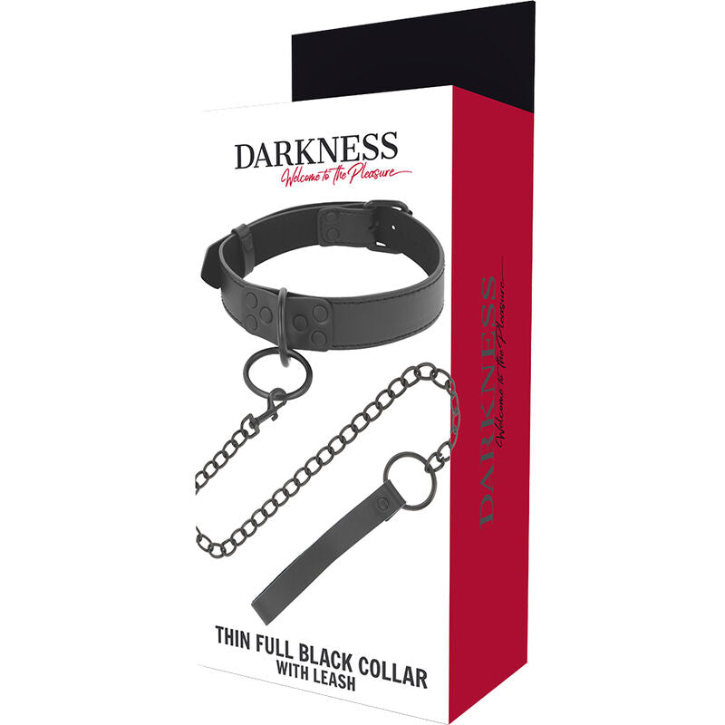 Darkness - Schwarze Halskette mit Kette