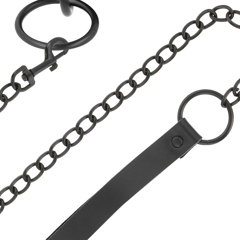 Darkness - Schwarze Halskette mit Kette