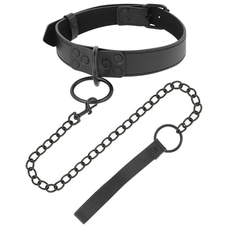 Fetisch-Toy Schwarze Halskette mit Kette.1
