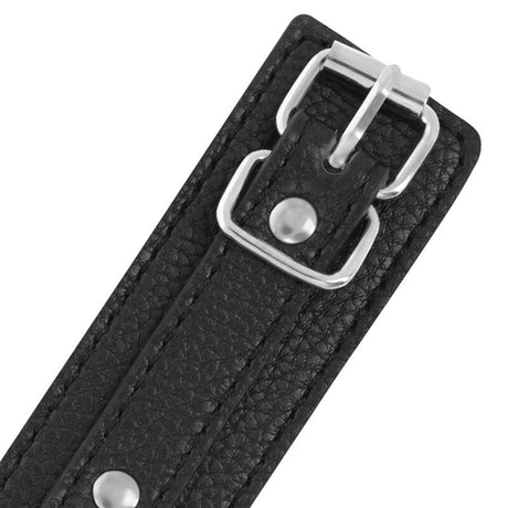 Darkness - Handschellen aus Schwarzem Strukturiertem Leder